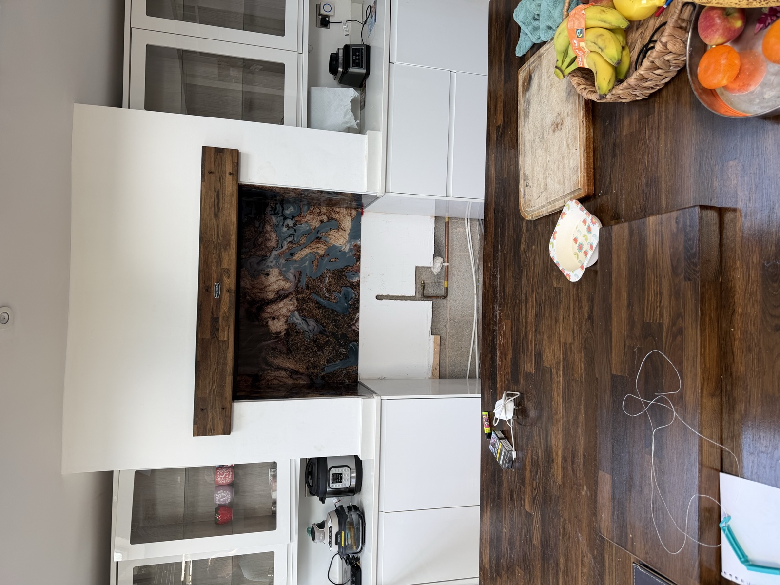 Kitchen cooking area during a partial refit by TLS Kitchens